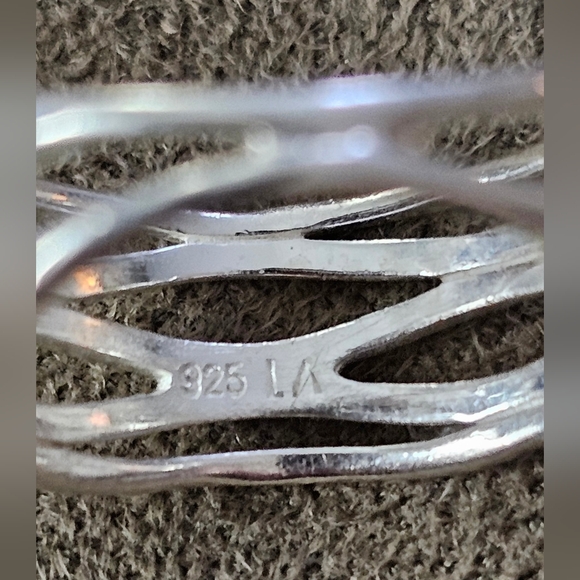 Sterling Silver Woman's Unique Wired Fashion Ring Simple 925 sz7 - Picture 4 of 4